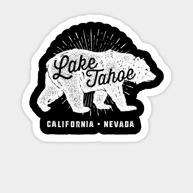 Lake Tahoe Vintage Retro Bear California Nevada Sticker by schaefersialice